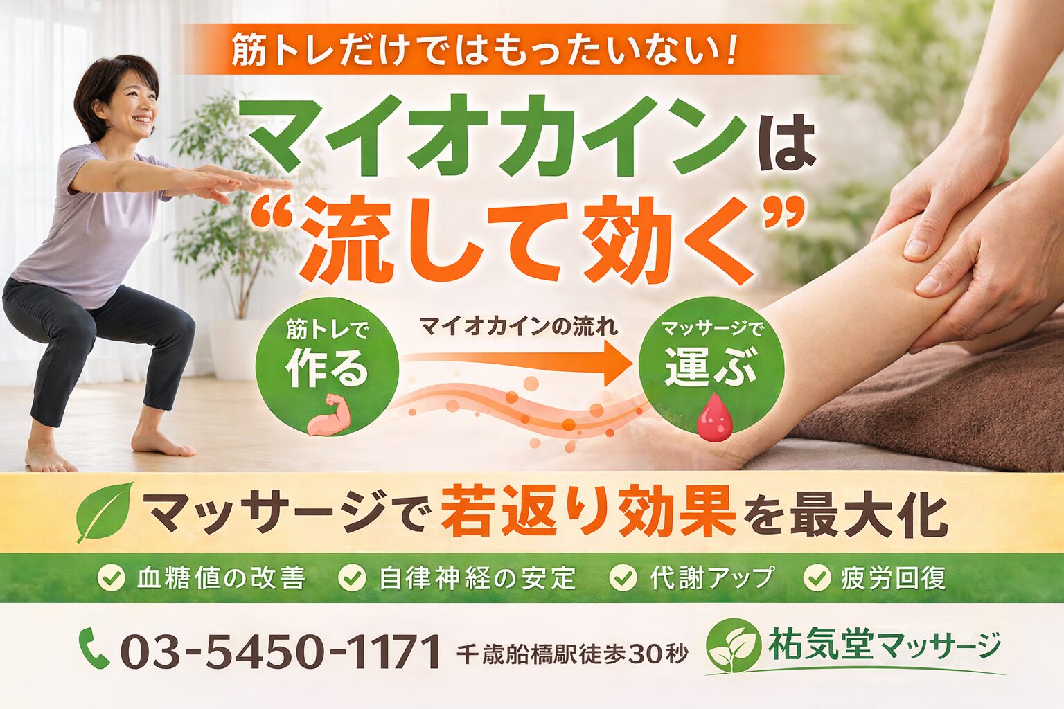 筋トレだけではもったいない！マイオカインは流して効く｜千歳船橋