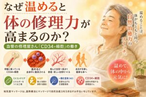 温めると体の修理力が高まる？CD34+細胞と血管再生を解説