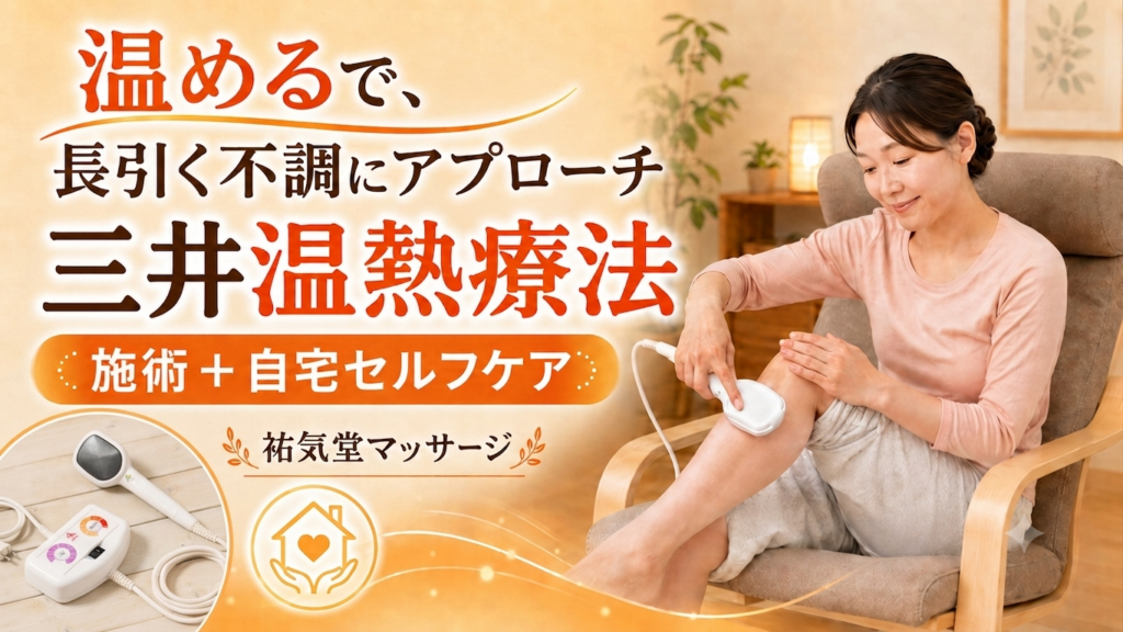 治療院で整え、自宅で温める。三井温熱療法で始める毎日の健康習慣（無料指導実施中）