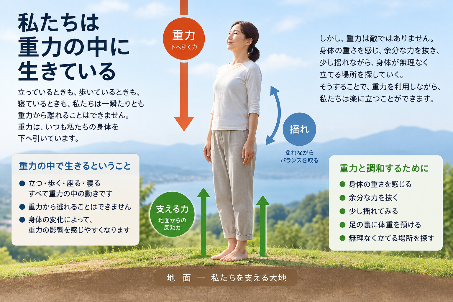 重力の中で立つ身体とバランスの仕組み