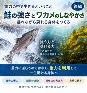 鮭の強さ、ワカメの強さ―重力の中で一生動ける身体を考える【後編】